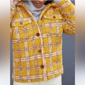 Anthropologie Driftwood Ryan Plaid Sherpa Jacket NWT Sz L